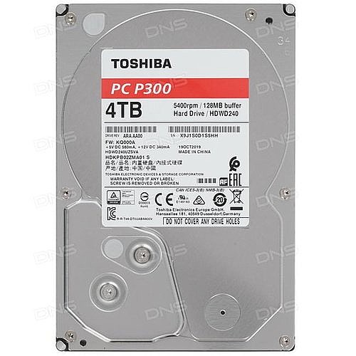 ���� ����� ����� ����� Toshiba P300 4TB 5400RPM 3.5 SATA III