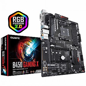 לוח אם GIGABYTE B450 GAMING X H.D.PWM NVMe PCIe Gen3X4 M2 RGB FUS לוח אם GIGABYTE B450 GAMING X H.D.PWM NVMe PCIe Gen3X4 M2 RGB FUS