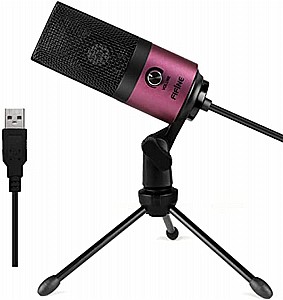 מיקרופון שולחני עם מעמד Fifine K669 USB Cardioid Condenser מיקרופון שולחני עם מעמד Fifine K669 USB Cardioid Condenser