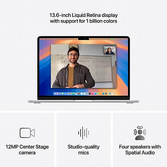 ����� ���� MacBook Air 13.6" (2025) M4 10C-CPU/16GB/256GB 8C-GPU SILVER MW0W3HB/A